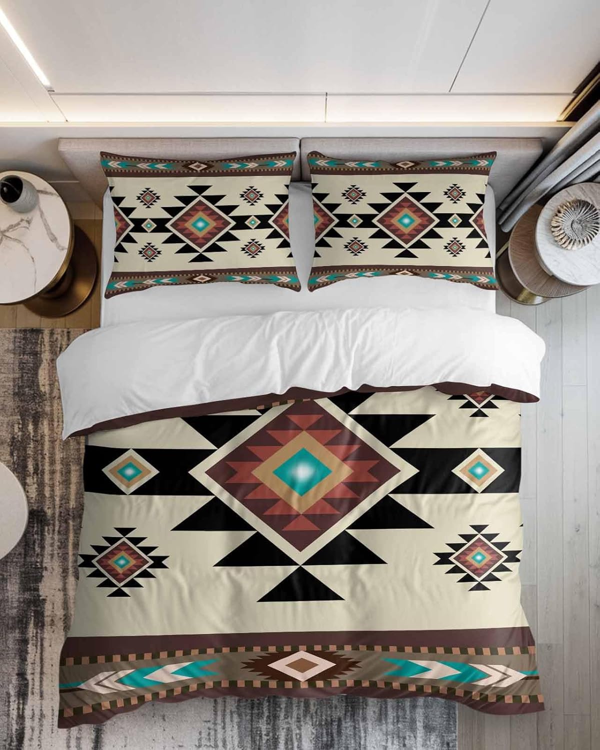 ZOE GARDEN Southwest Geometric Duvet Cover Set 3 Pieces