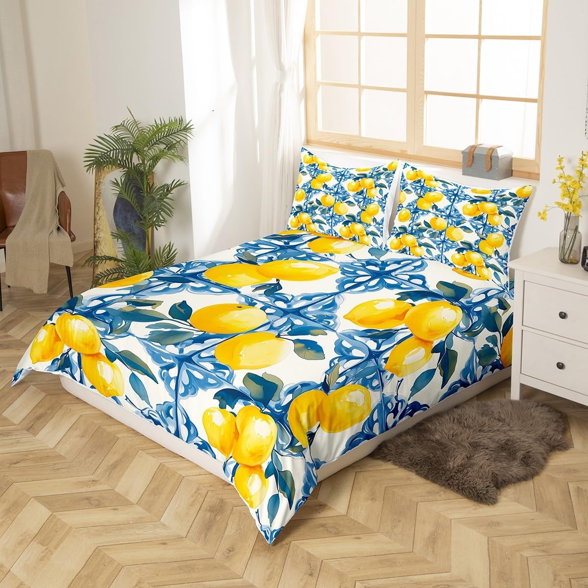 Feelyou Lemon Kids Duvet Cover Set Queen Size 1