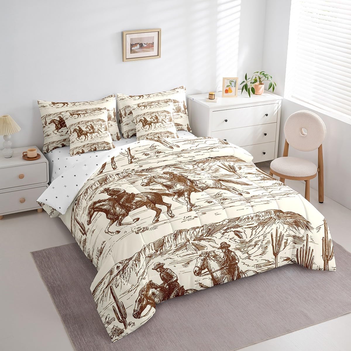 Erosebridal 7 Pcs King Size Bed in a Bag