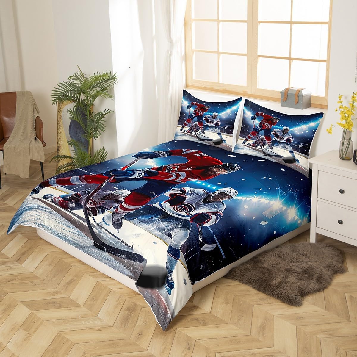 Erosebridal Hockey Duvet Set Twin Size
