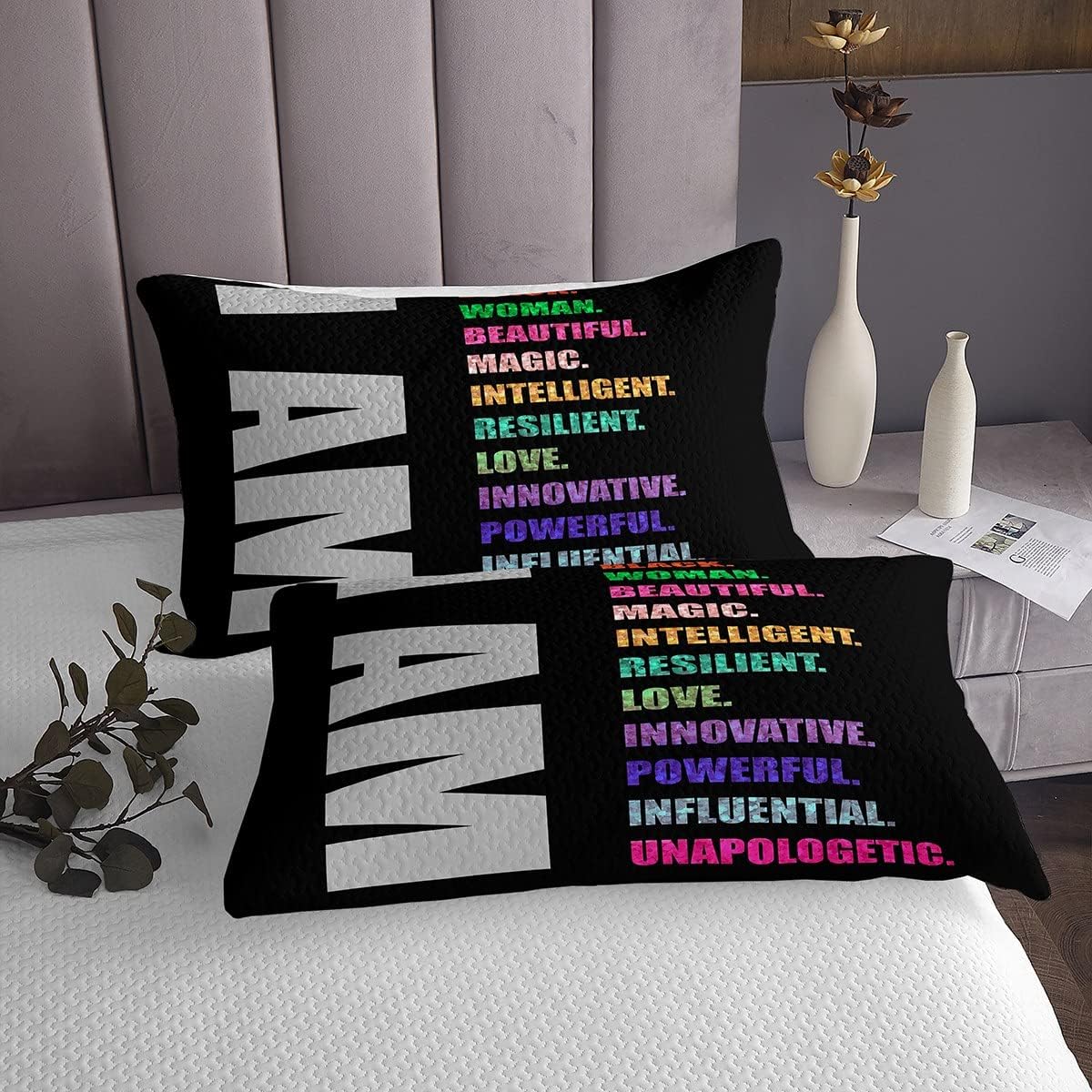 Erosebridal Colorful Striped Bedspread Set 3pcs