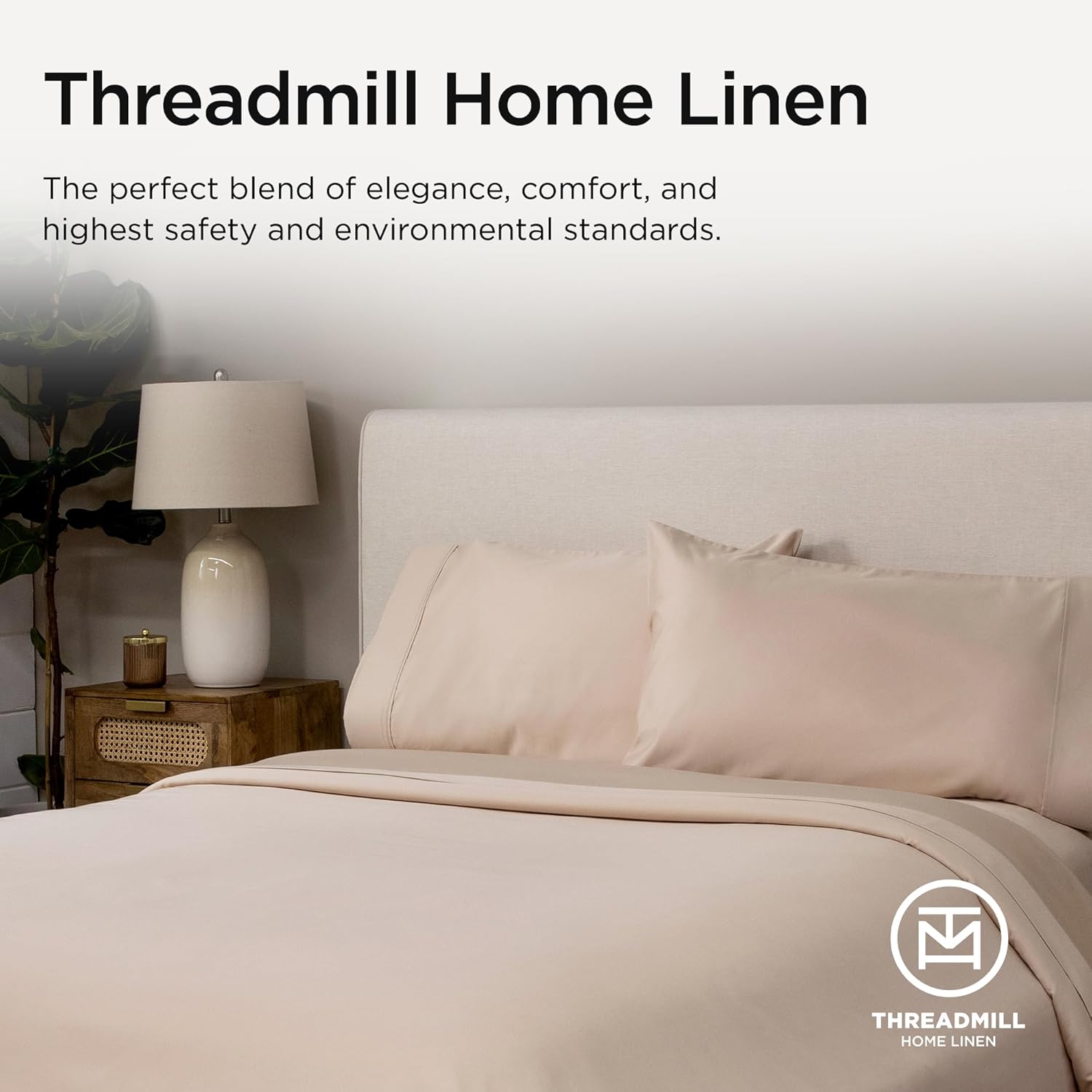 Threadmill Twin XL Sheet Set 656 Thread Count Beige