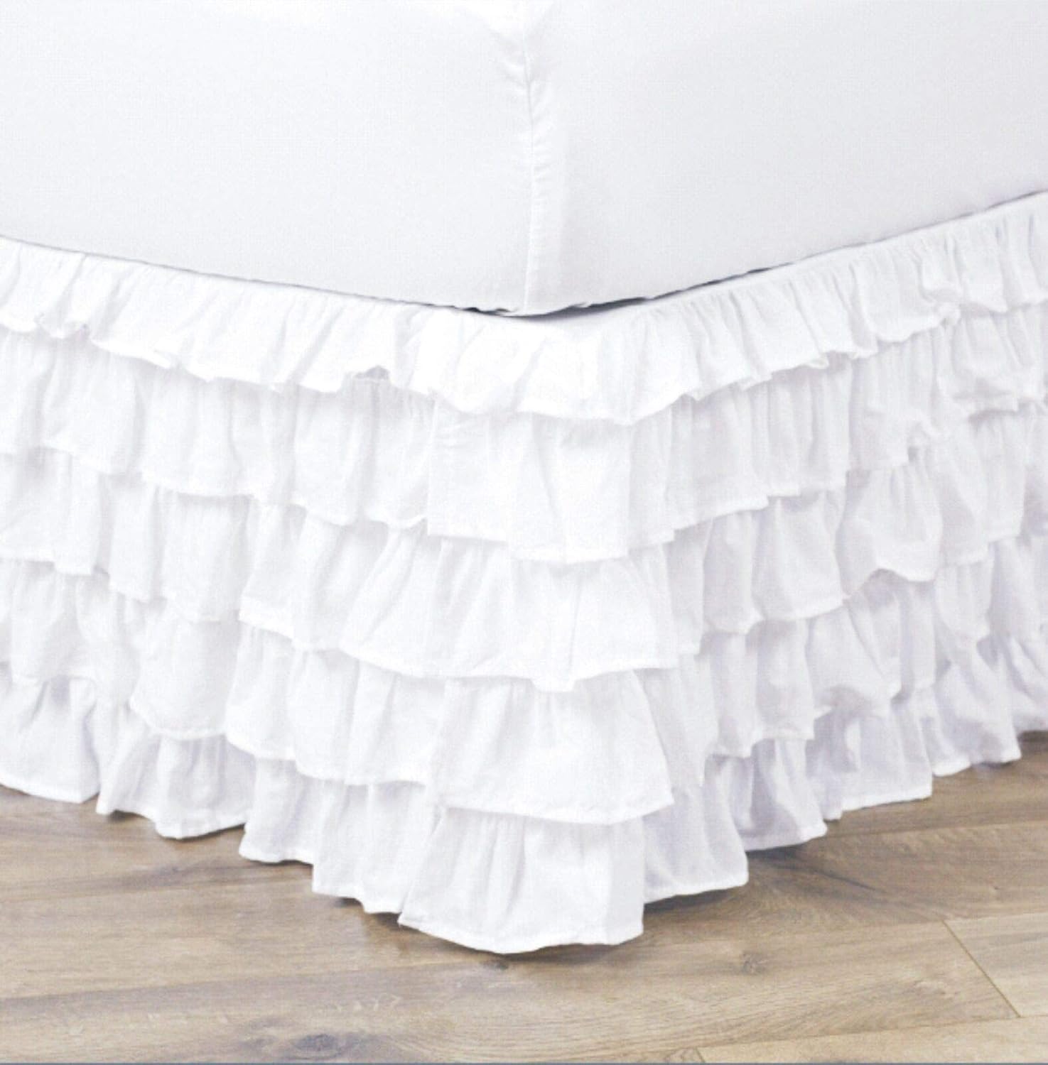 Empire Home Pleated Ruffled Bed Skirt Solid Dust Ruffle White Full