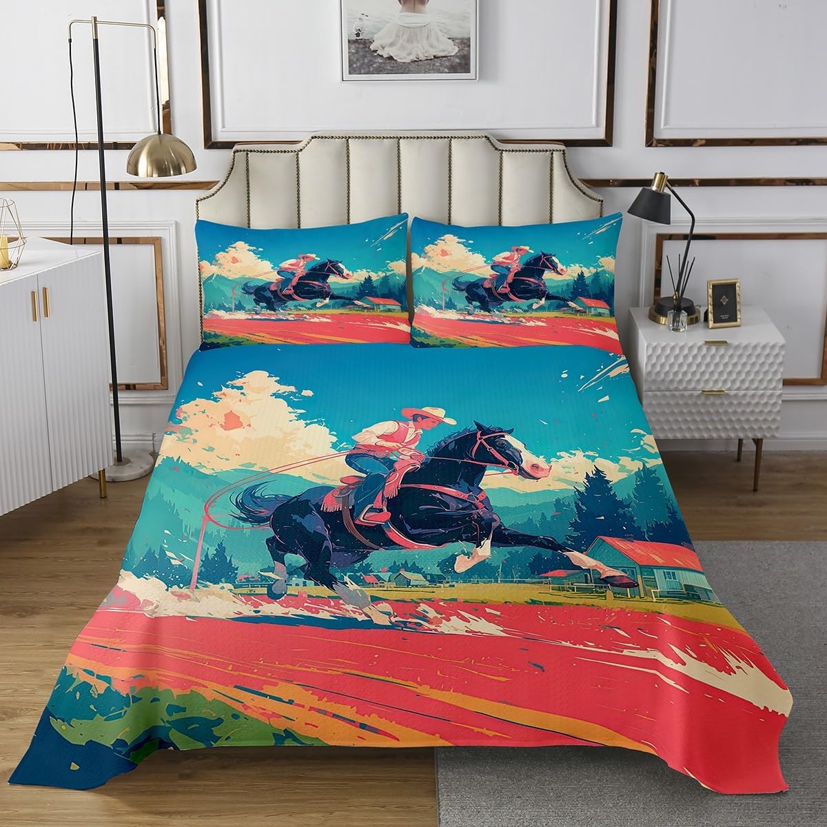 Erosebridal Western Cowboy Bedspread Set Queen