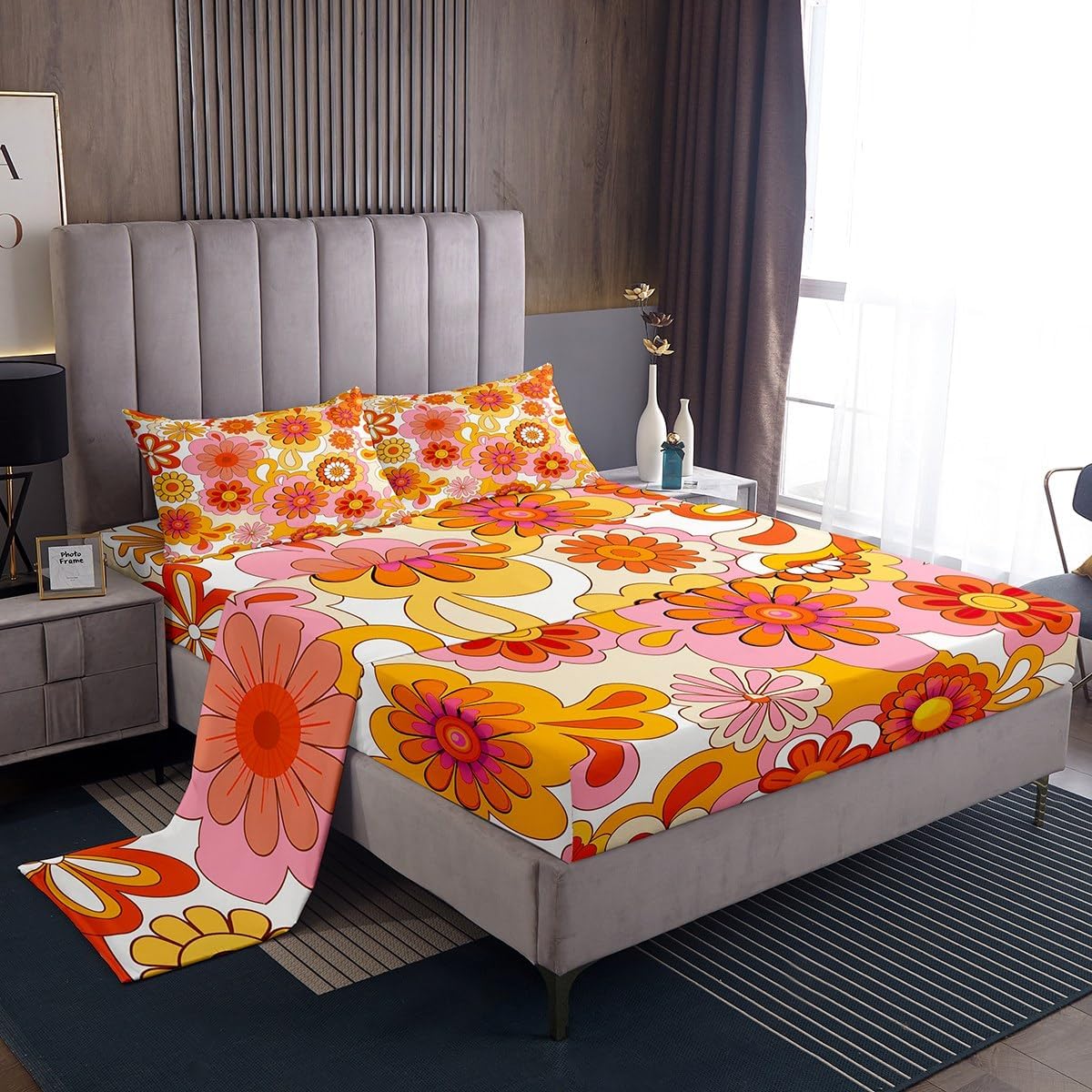 1960s Groovy Flower Sheet Set Queen