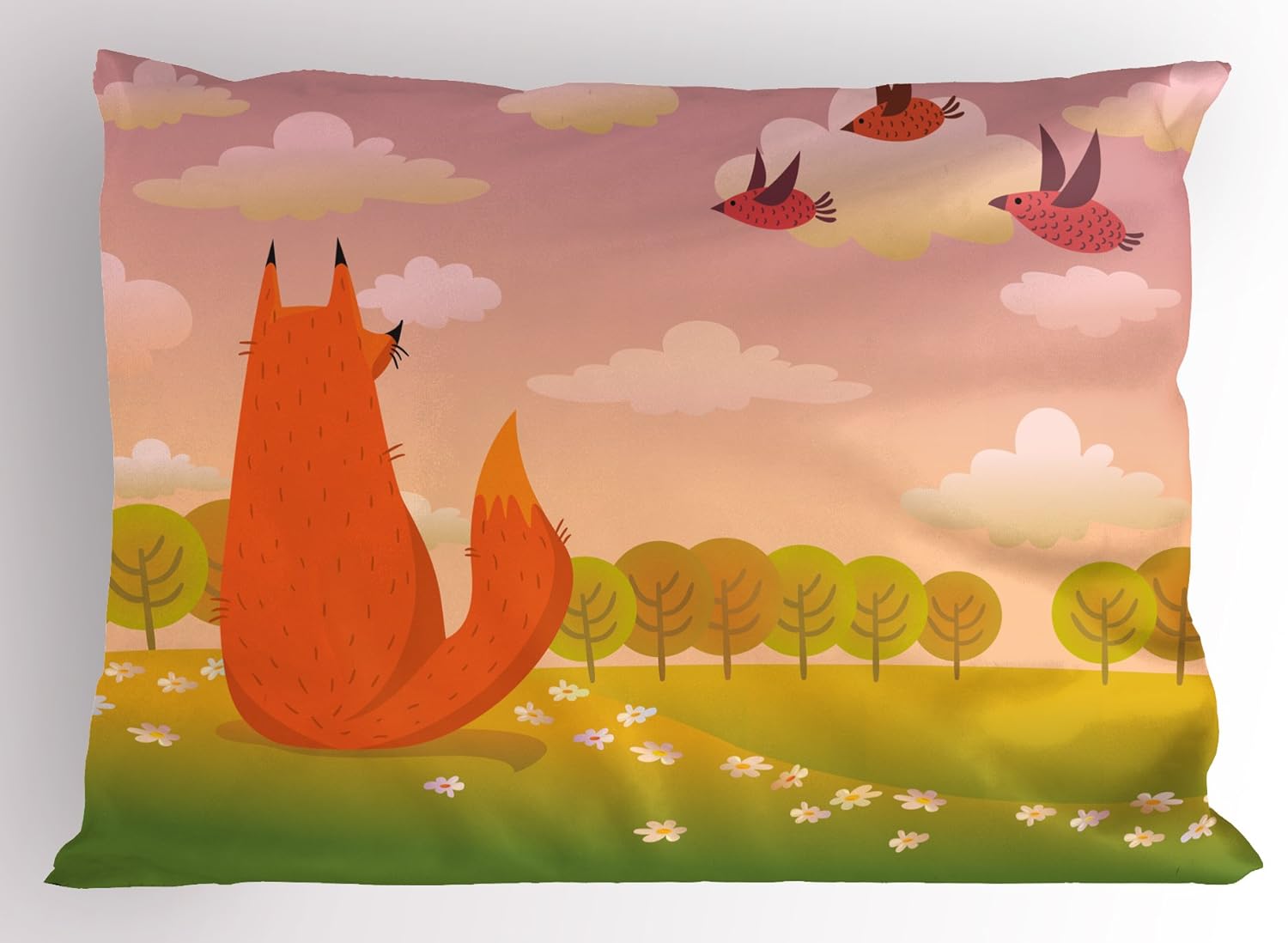 Ambesonne Cartoon Pillow Sham - 36 x 20