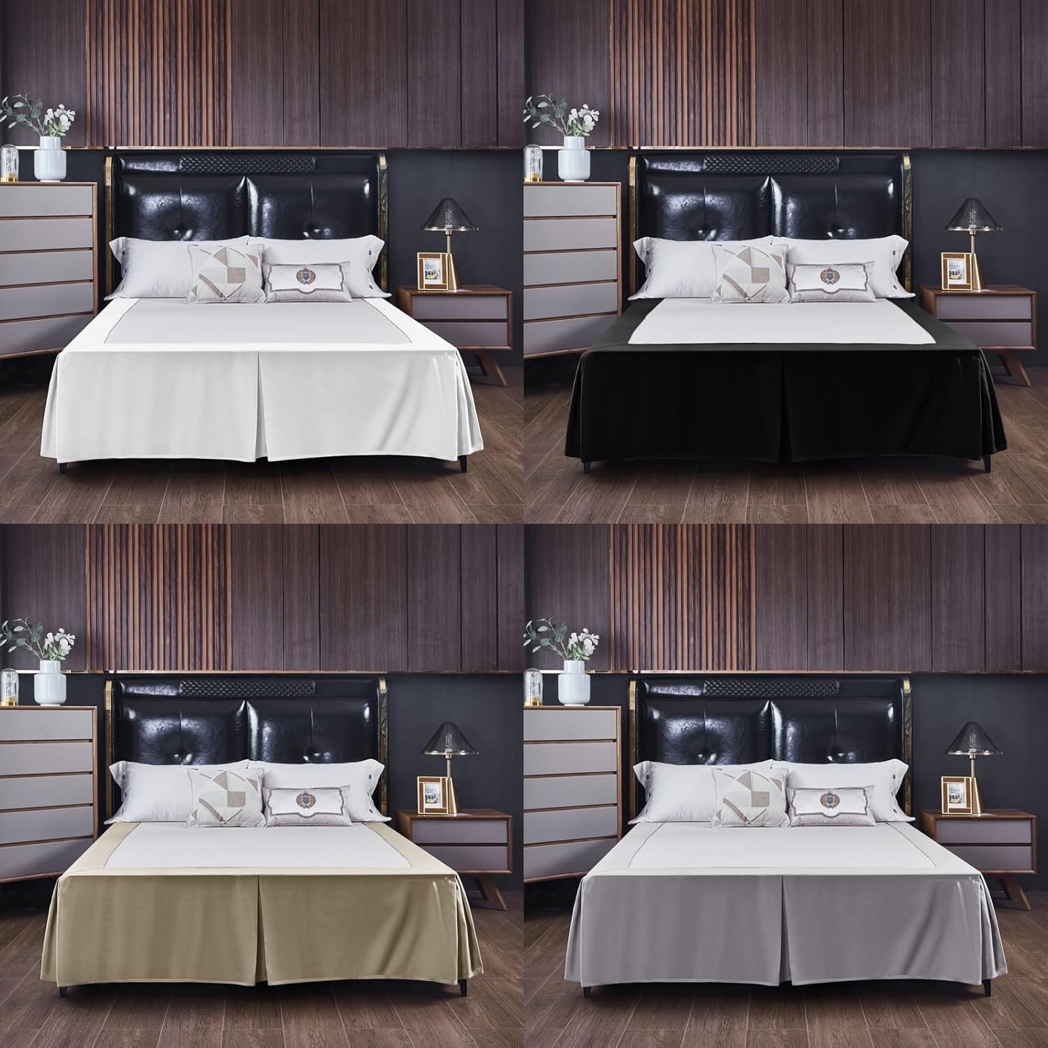 Reidio 1pc Bed Skirt 15 Inch Drop Queen Size