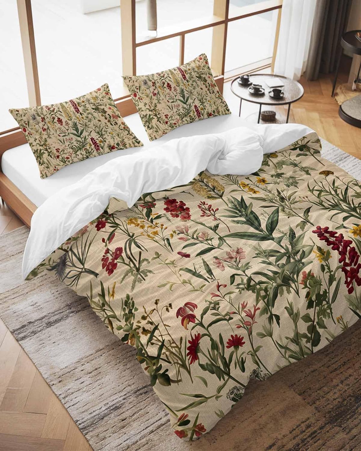 ZOE GARDEN Rustic Botanical Duvet Cover Set 3pc Full Size