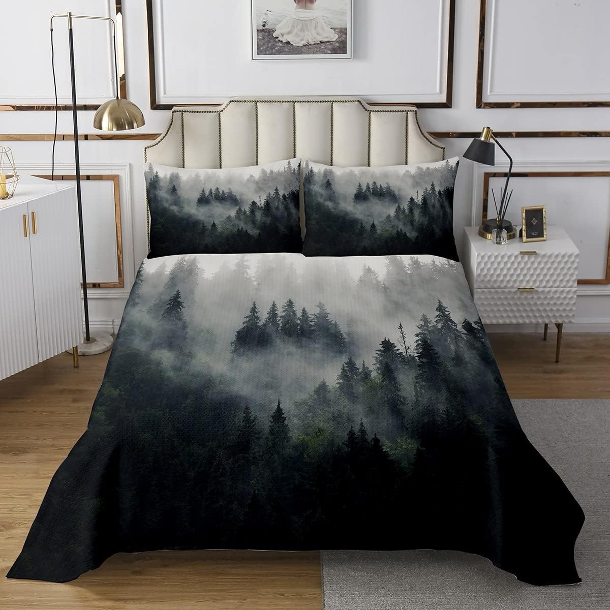 Feelyou Smoky Mountain Bedspread Set Queen 3Pcs