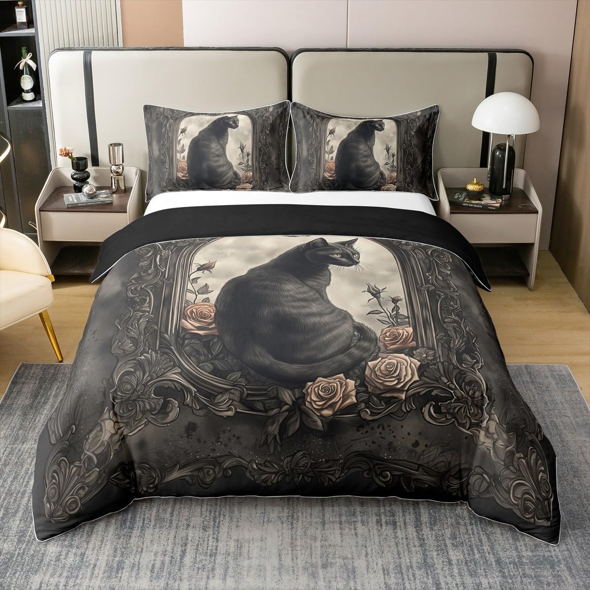 Manfei Black Cat Kids Duvet Cover Set 1
