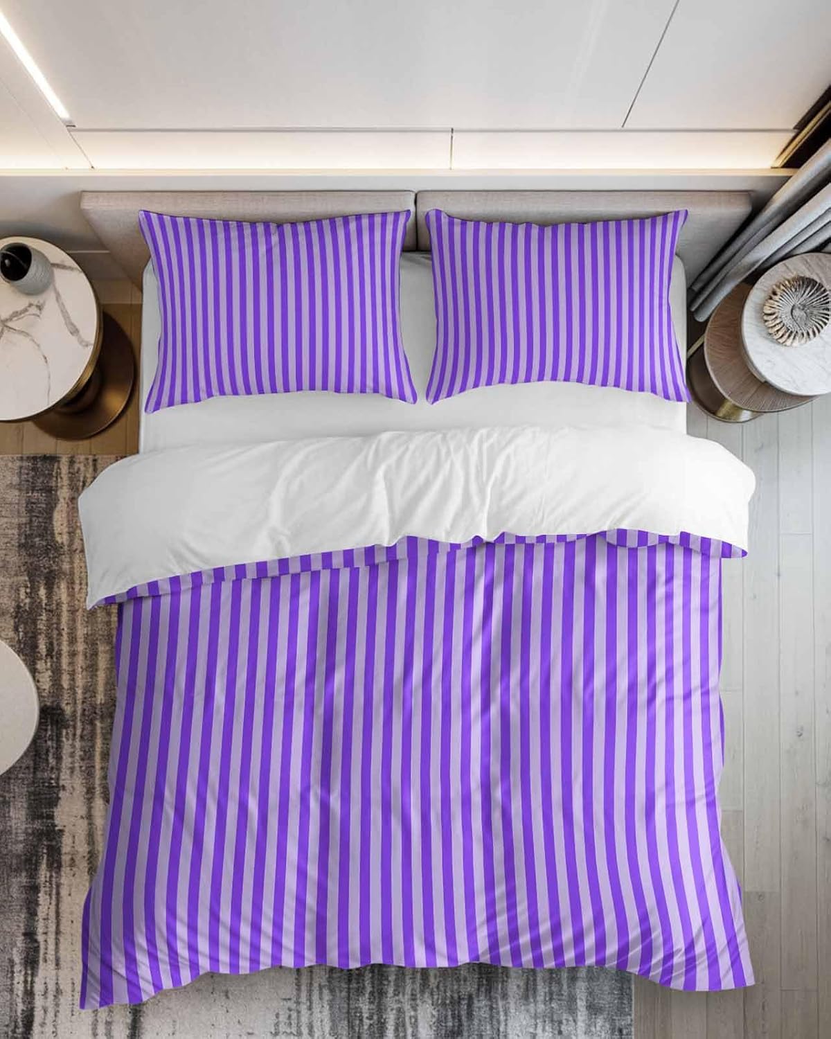 ZOE GARDEN Blue Purple Duvet Cover Set with Pillowcases