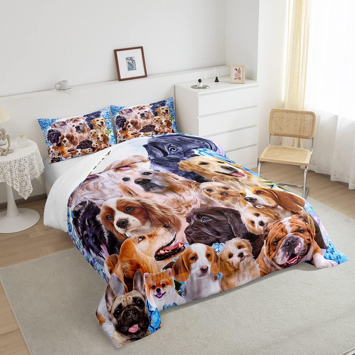 Feelyou Dog Comforter Set for Kids Twin Size
