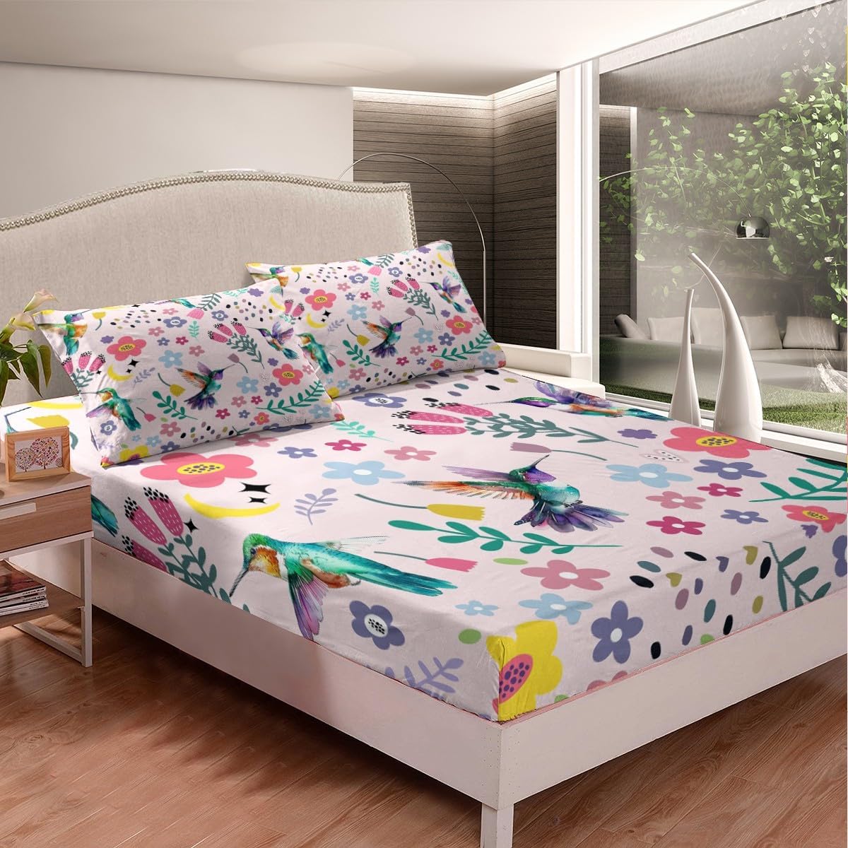Erosebridal Hummingbird Sheet Set Queen Size