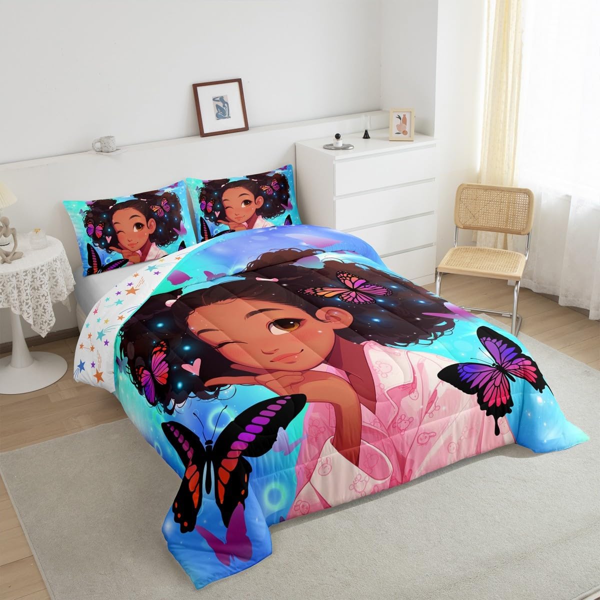 Cute Black Girls Comforter Set - Full Size