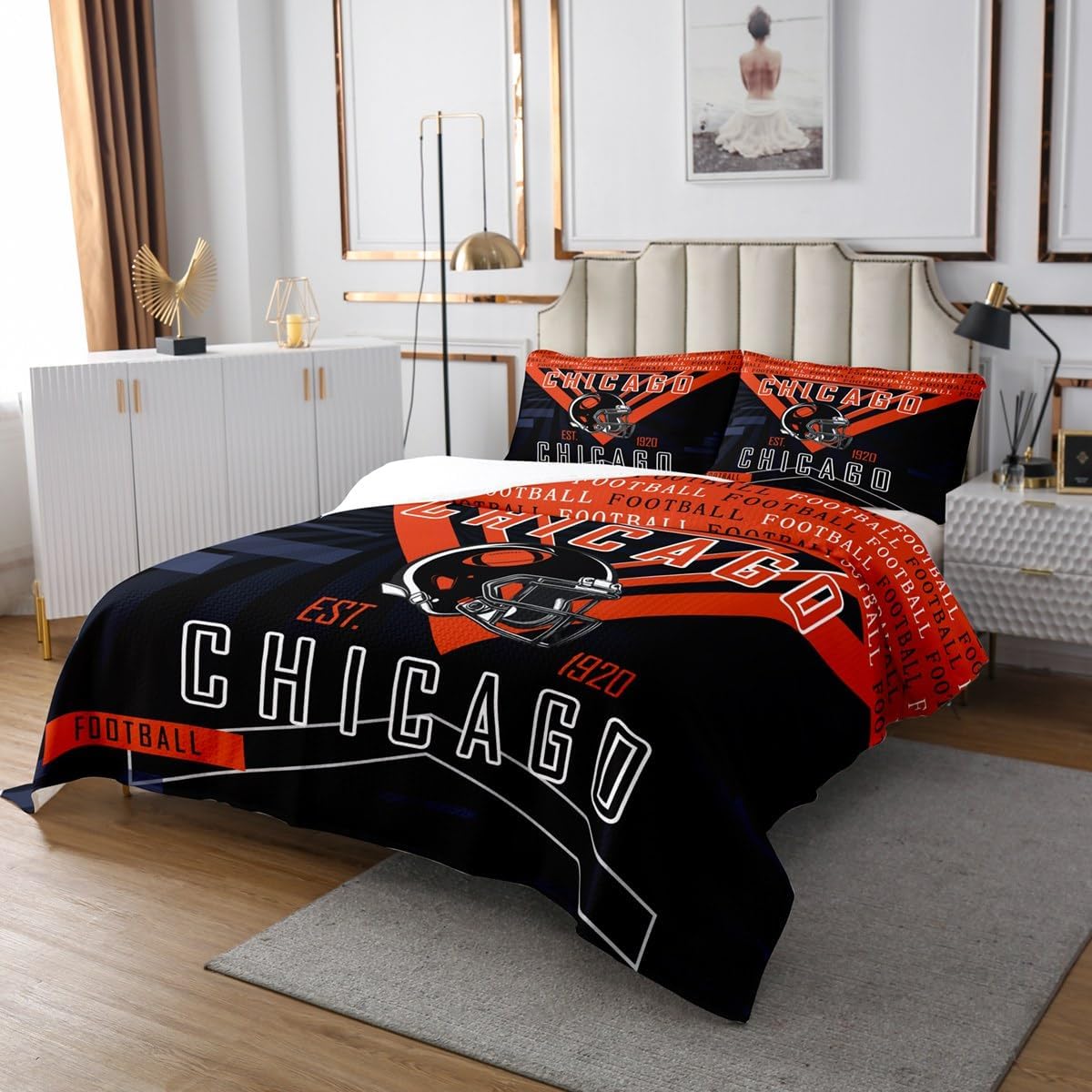 Feelyou Football Coverlet Set Twin Size 1