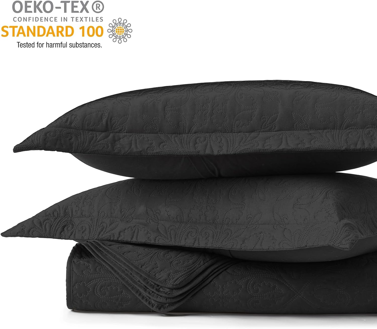 Hansleep Black Quilt King Size - Baroque Ultra Soft Bedspread Set