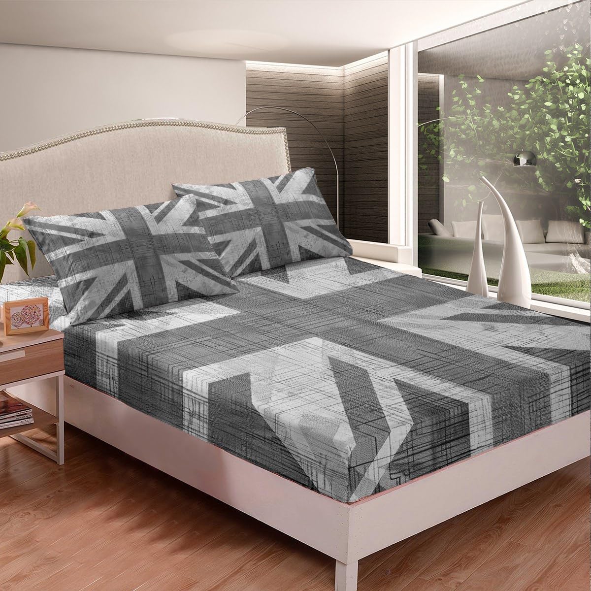 Feelyou UK Flag Bed Sheet Set Queen 4Pcs