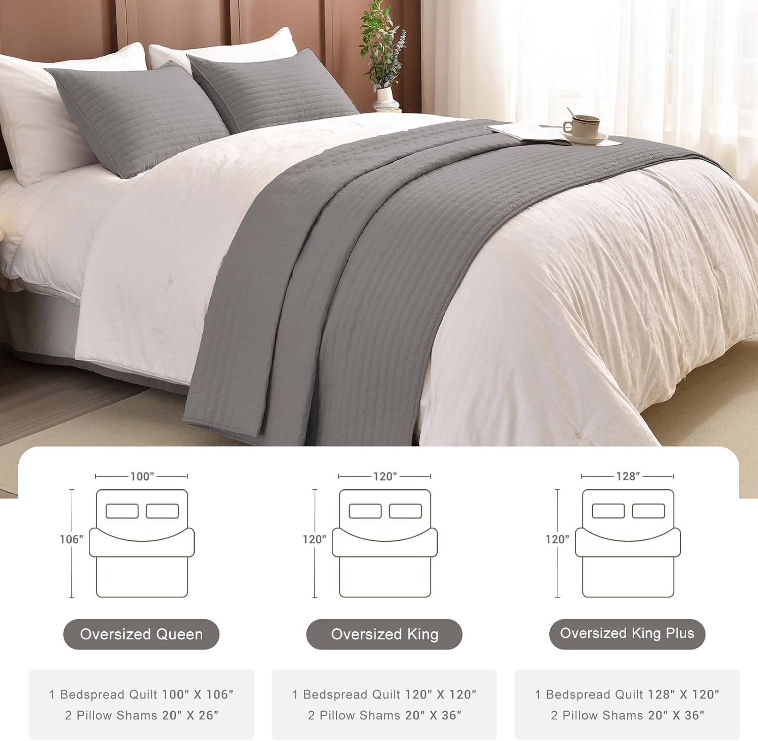 Masaca 3-Piece Oversized King Bedspread Set