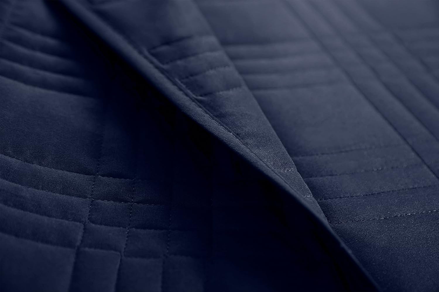 Chezmoi Kingston Queen Bedspread Set 3-Piece Navy
