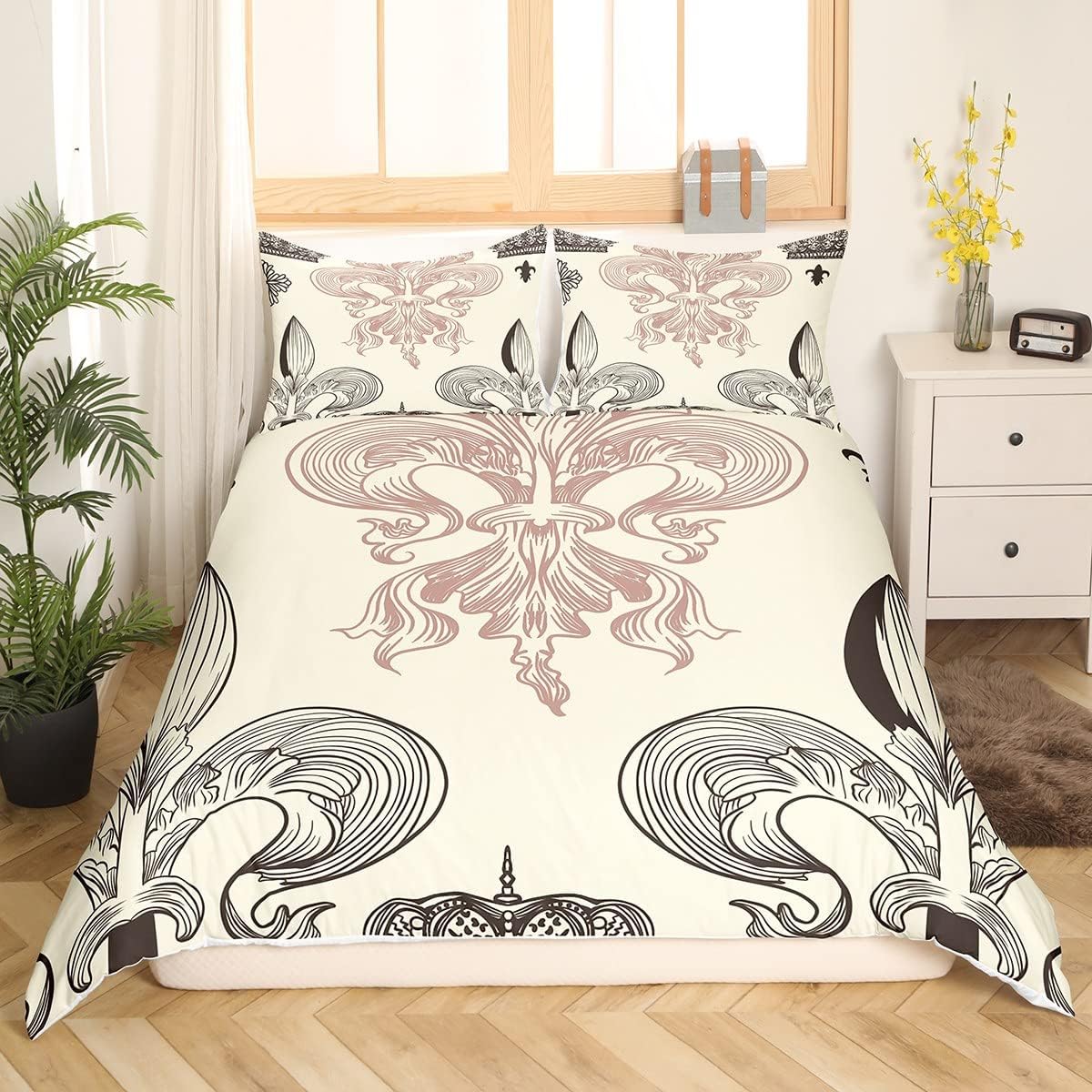 Feelyou Fleur-De-Lis Duvet Cover Set for Kids