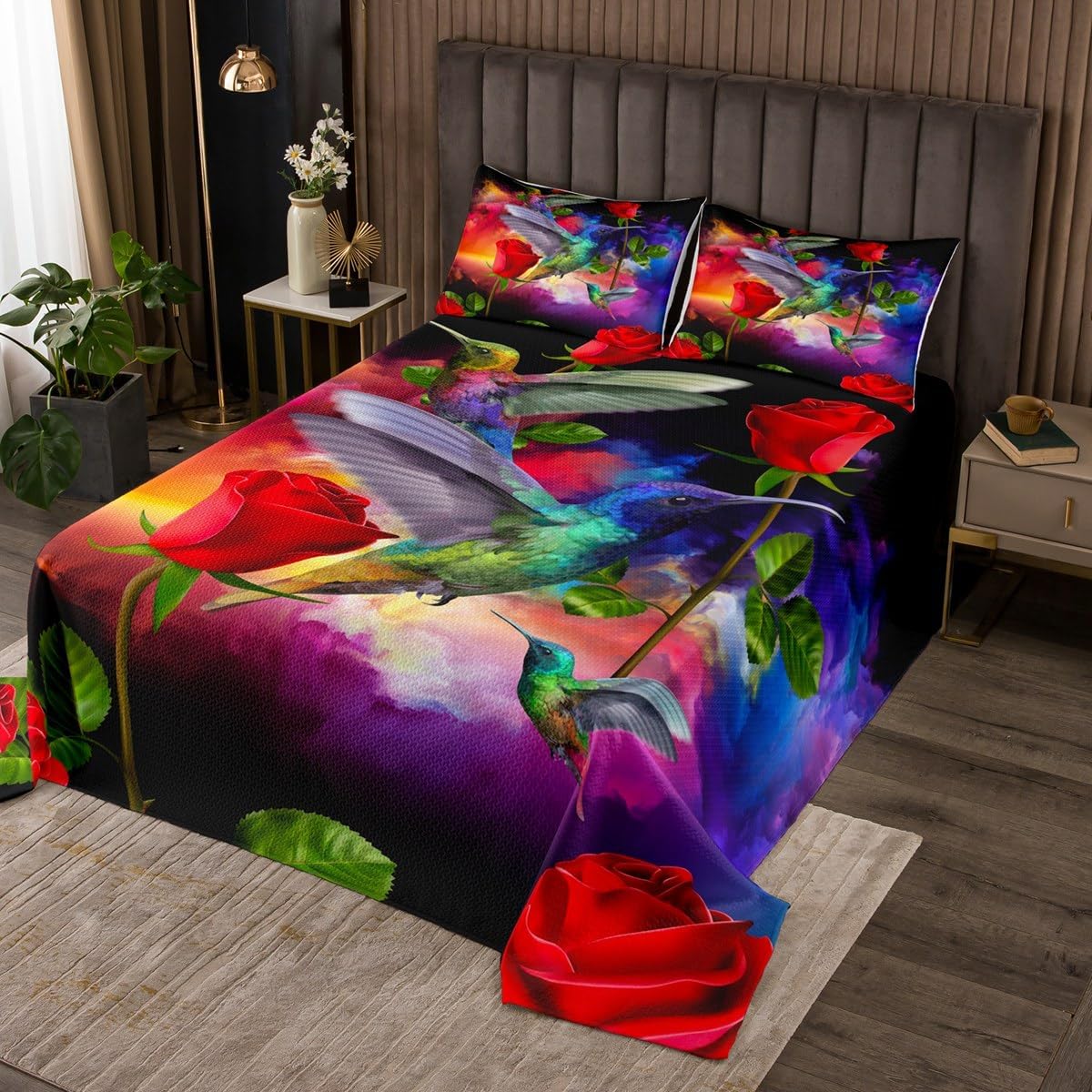 3D Hummingbird Bedspread Set for Adult