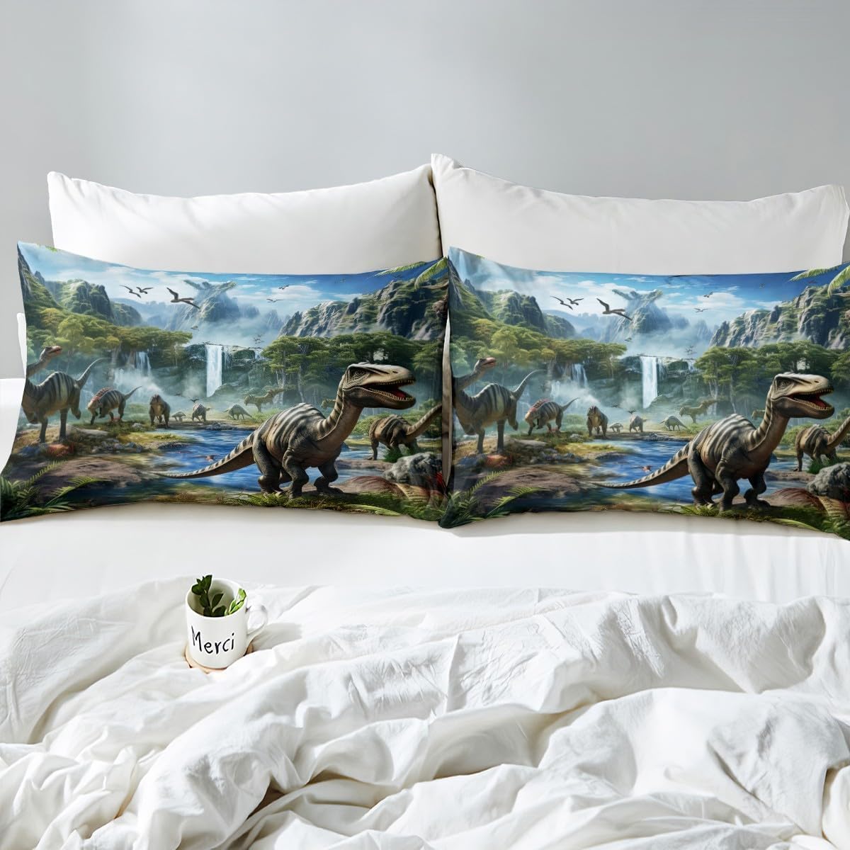 Erosebridal Toddler Boys Dinosaur Duvet Cover Set