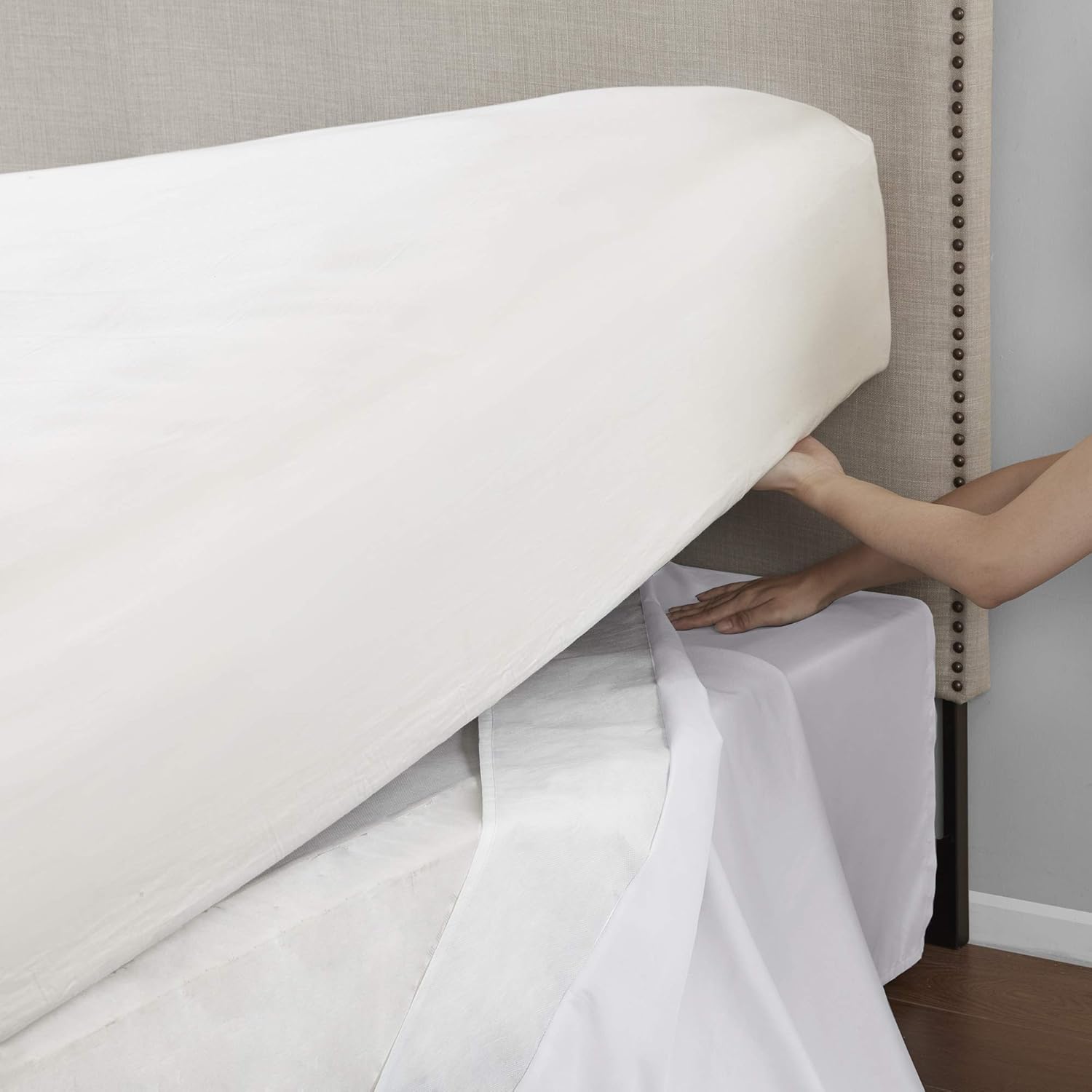 Madison Park Simple Fit Bedskirt White 6x236x26