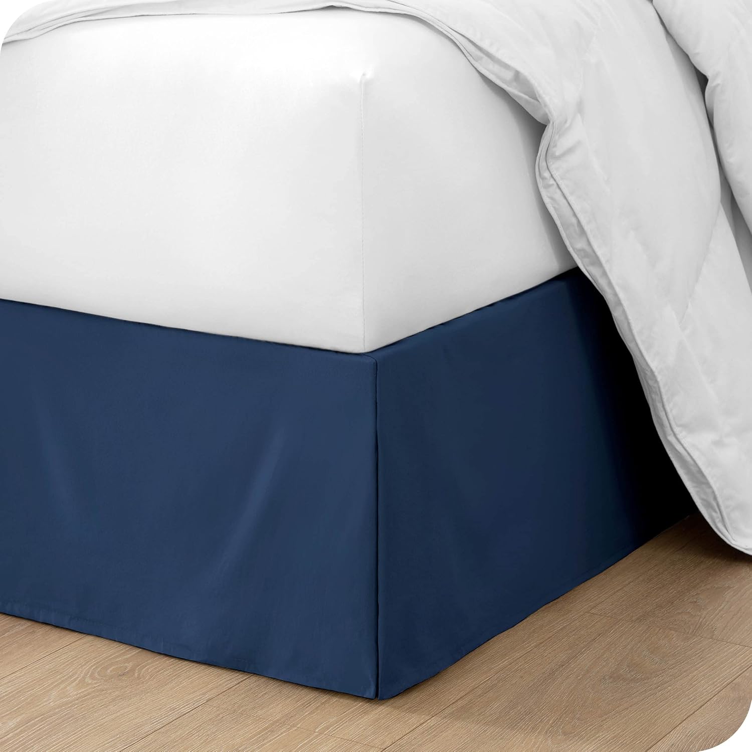 Bare Home Comforter Set with Bed Skirt Bundle King Dark Blue 1