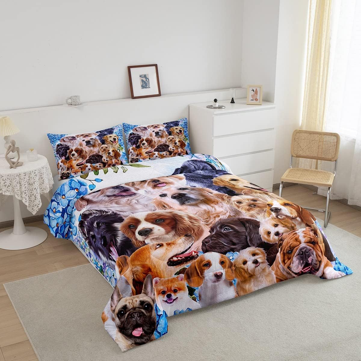 Feelyou Dog Comforter Set for Kids Twin Size