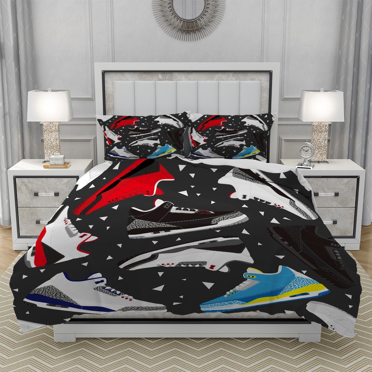 Palnokin Basketball Shoes Duvet Cover Set 3PCS