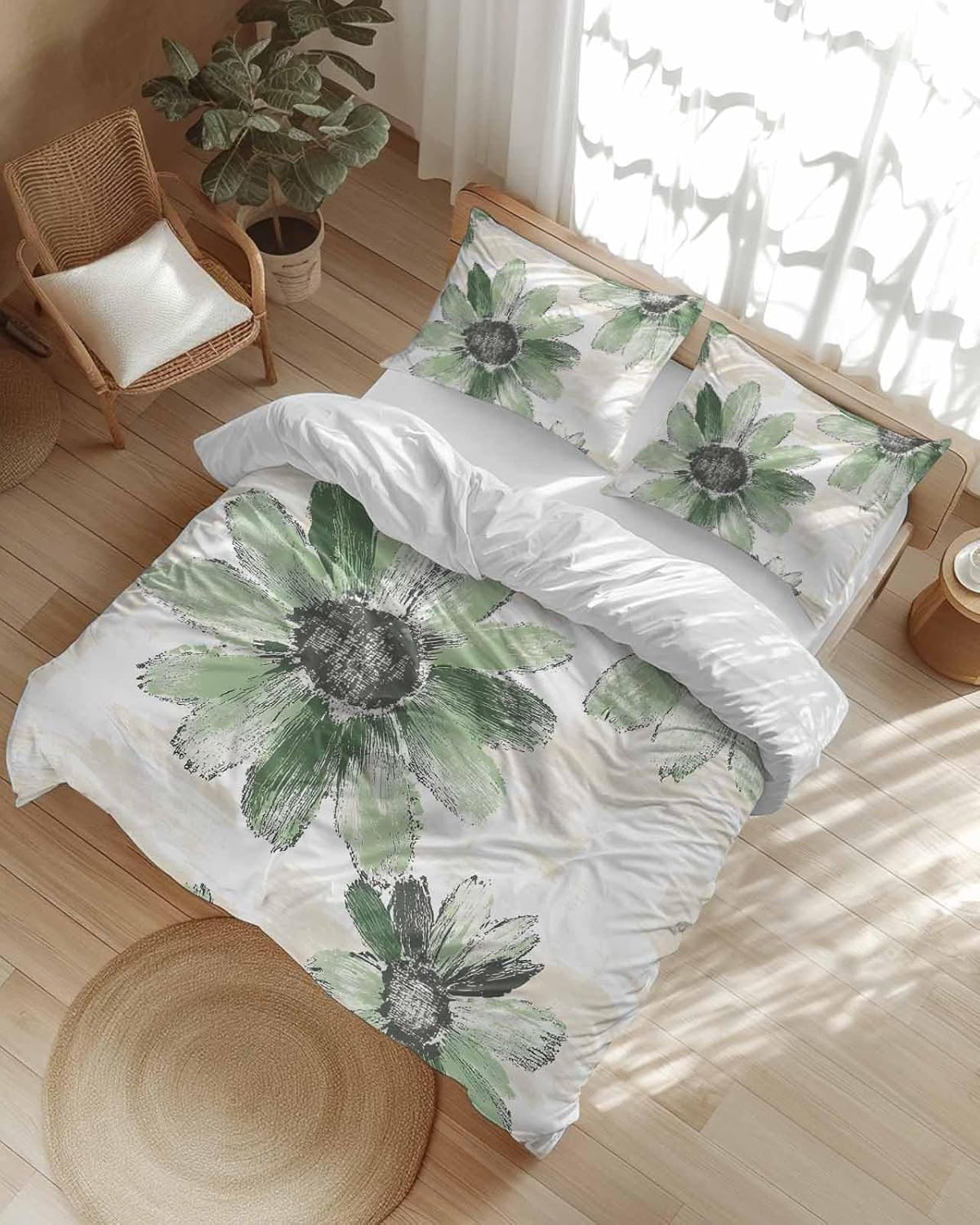 ZOE GARDEN Sage Green Duvet Cover Set Full Size