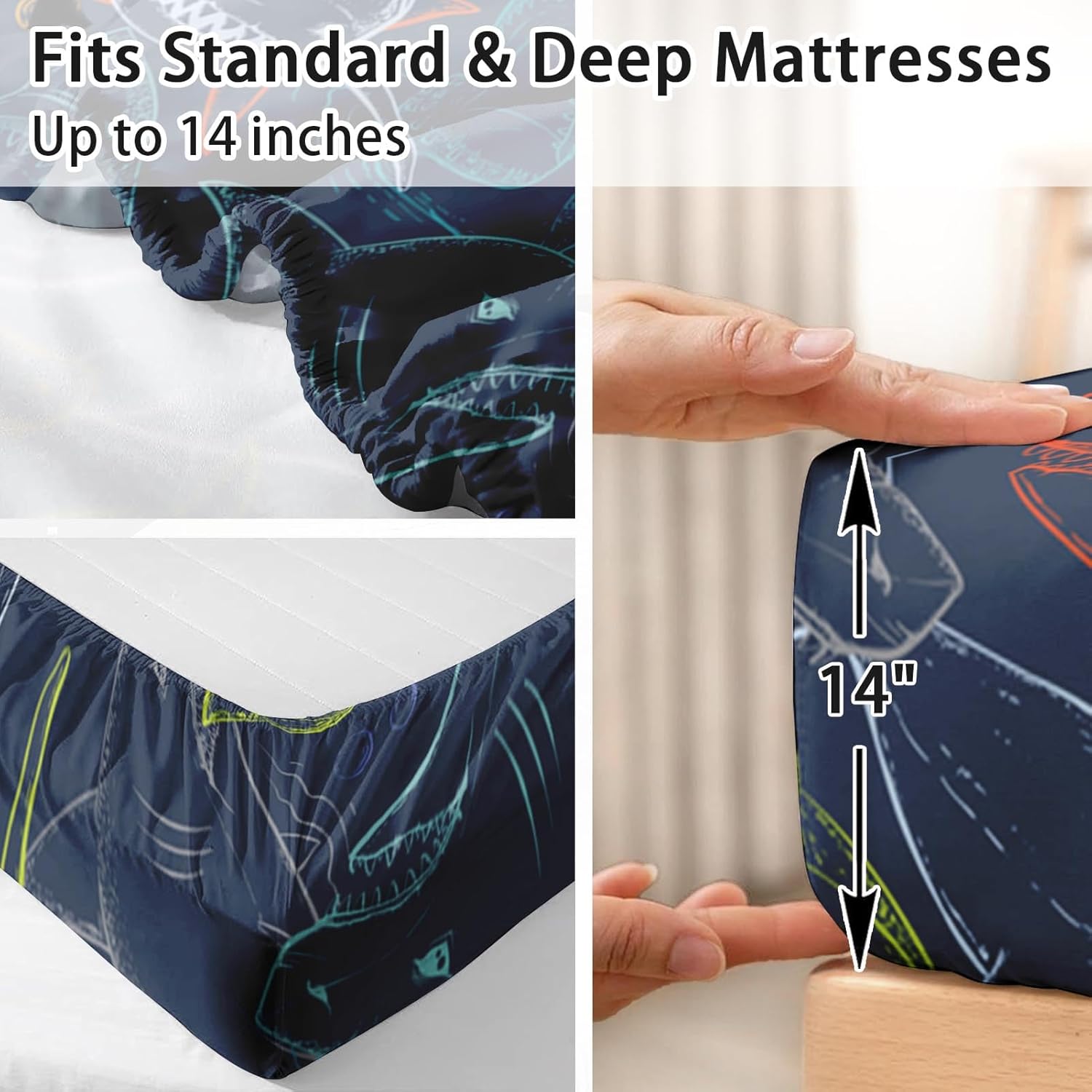 Pamnest King Size Bed Sheet Set with Ocean Design