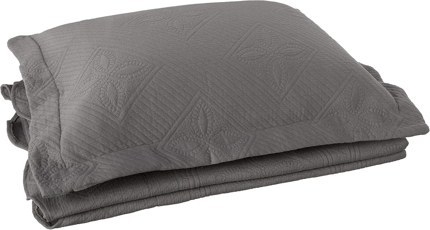Superior 2 Piece Celtic Circles Cotton Bedspread Set - Twin Charcoal 1
