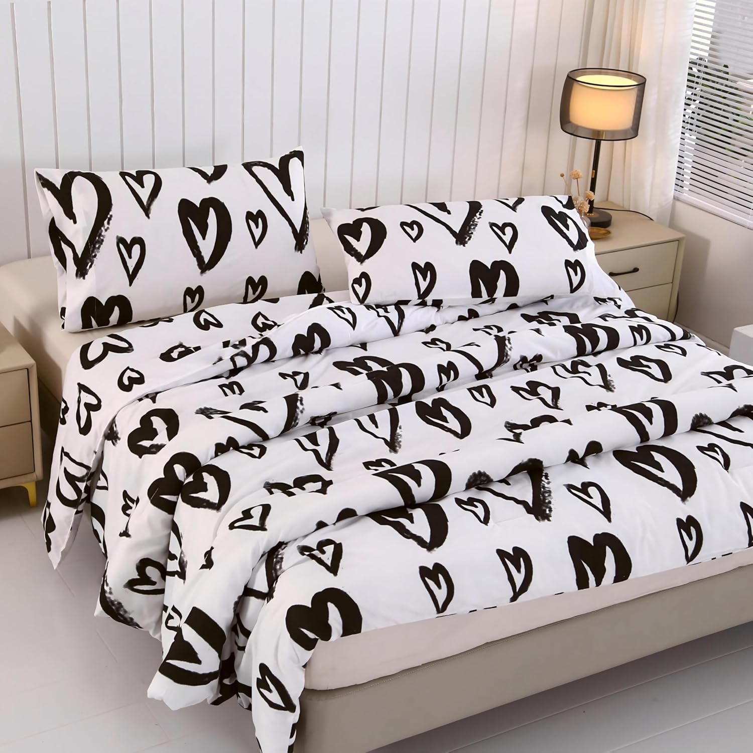 SDIII 3PCS Heart Comforter Set Full Size 1