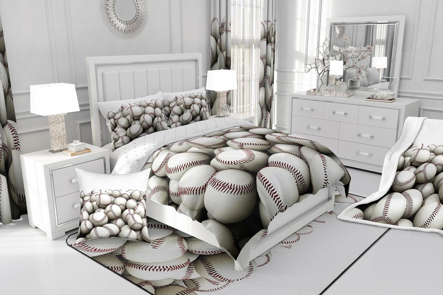 Erosebridal Baseball Pile Duvet Cover Set Twin Size