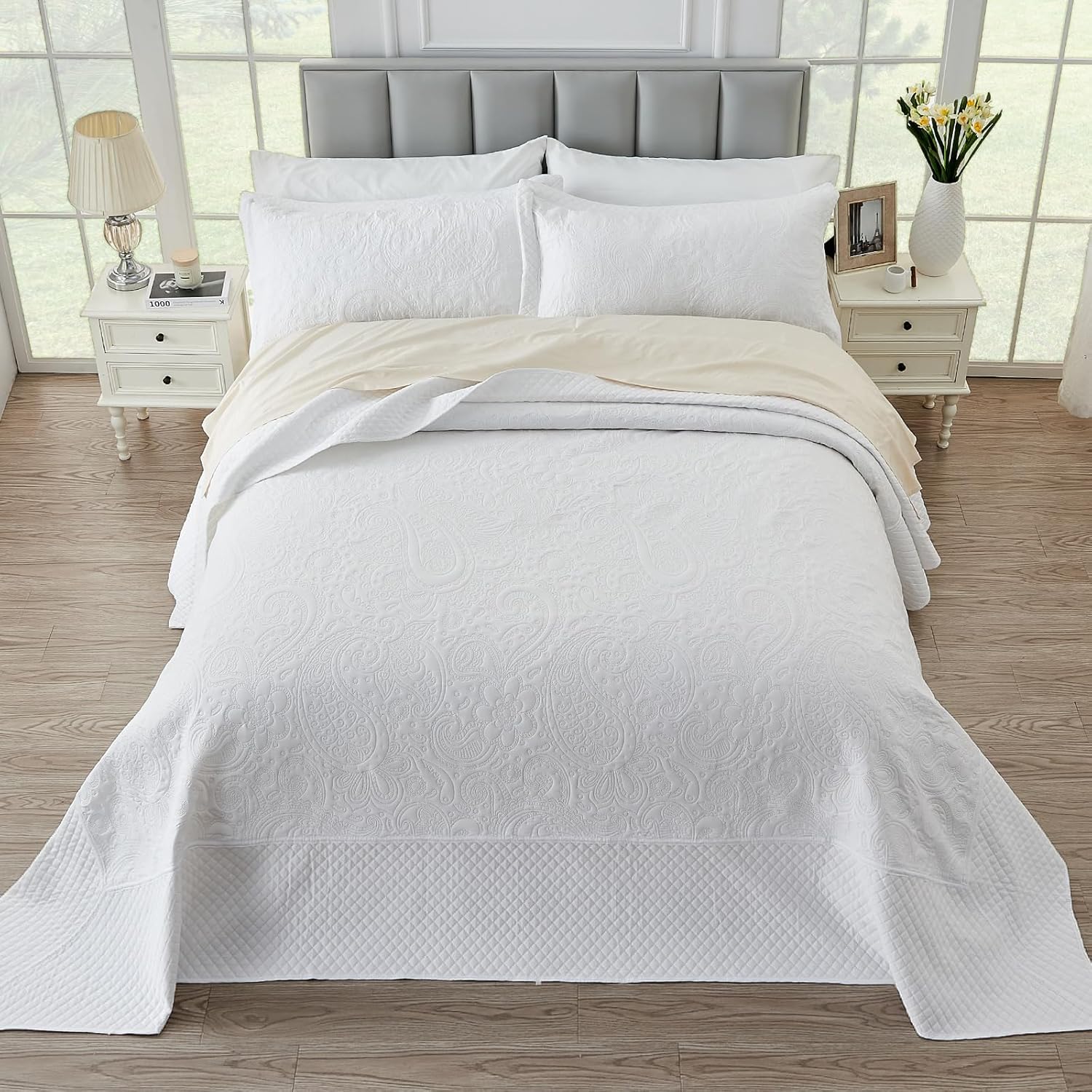 Suchbed California King Bedspread Set 128x120 Inches