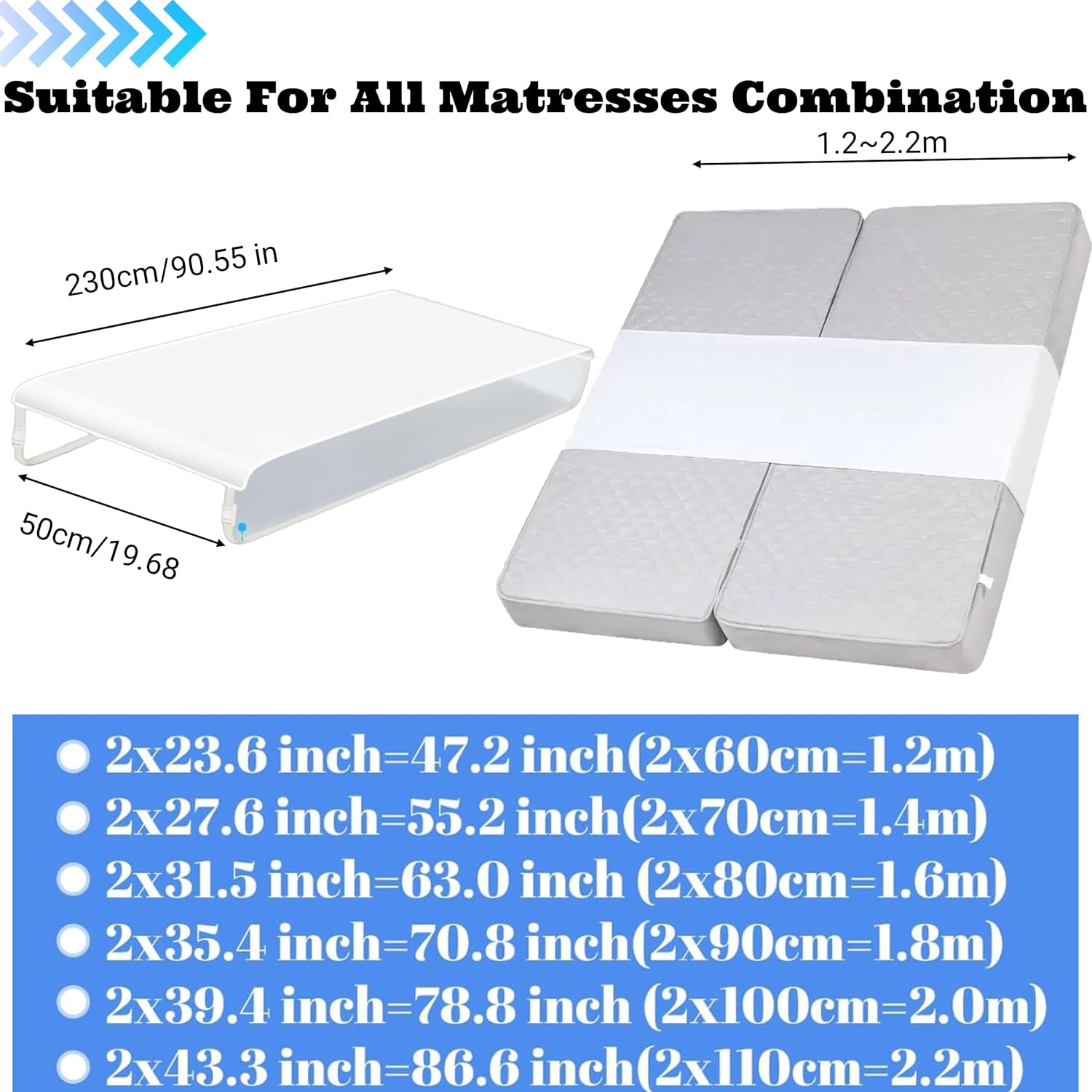 Awliye Bed Bridge Twin to King Converter Foldable and Machine-Washable