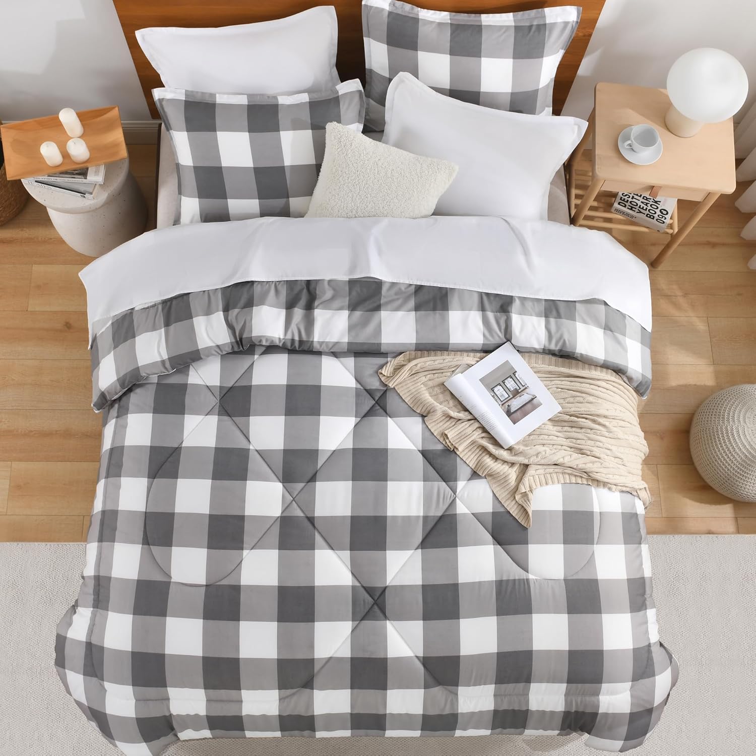 Andency Plaid Comforter Set King Size
