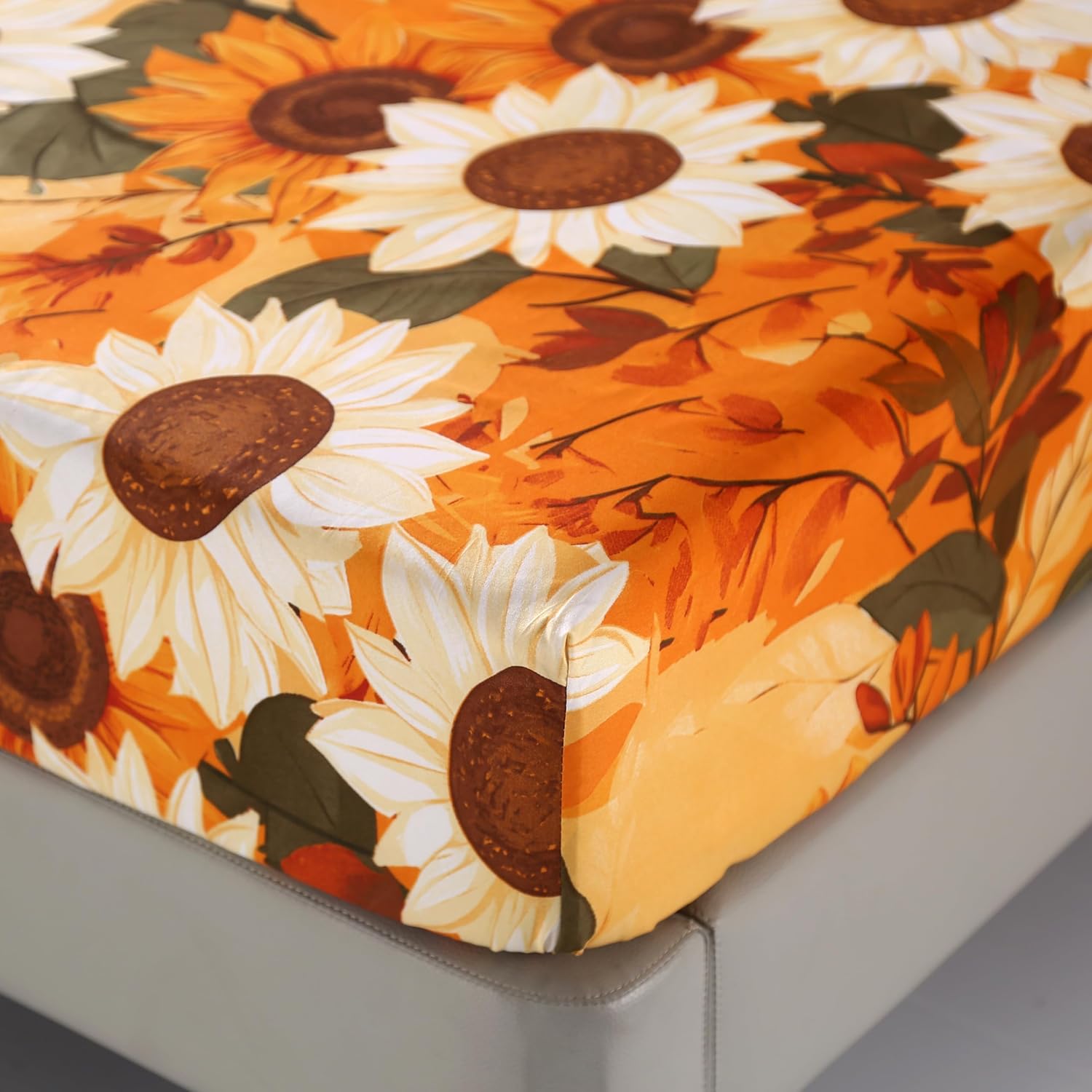 MAG 4Pcs Floral Queen Bed Sheet Set with Deep Pocket