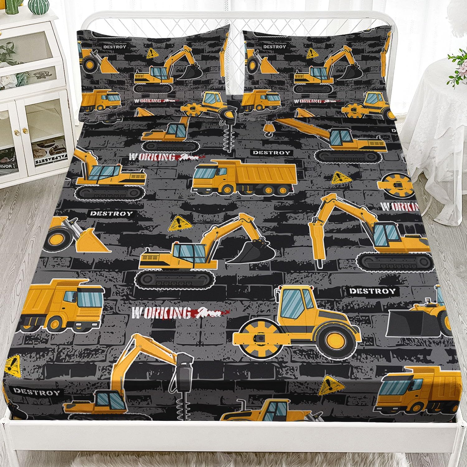 Smell Sunshine Truck Sheets Set 4Pcs for Kids