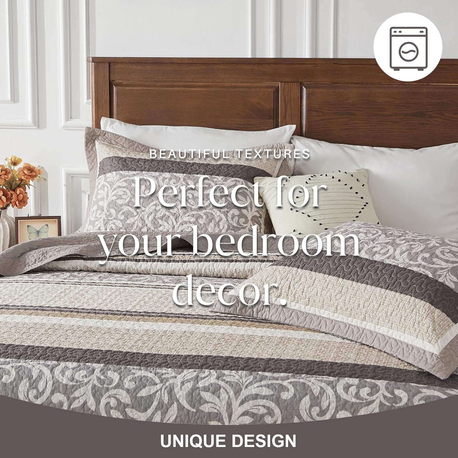 FineStichery Farmhouse King Bedspread Set 120x120
