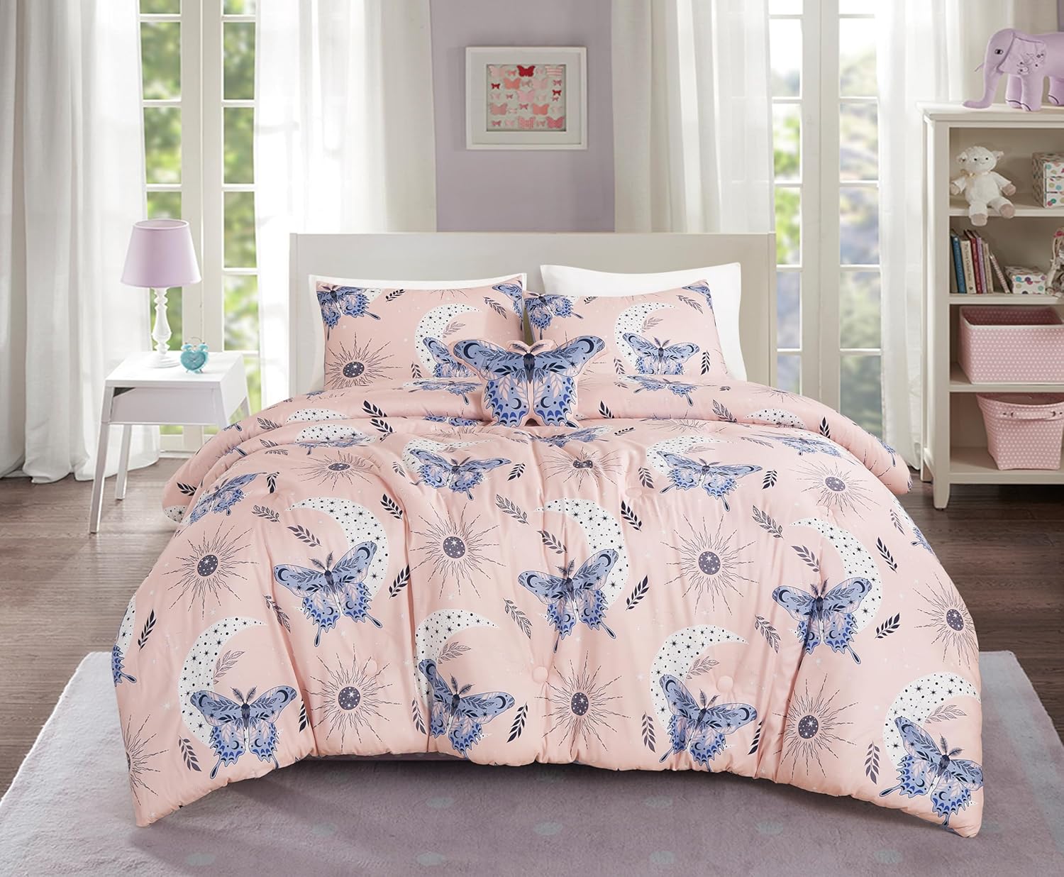 Chezmoi Collection 3-Piece Butterfly Kids Comforter Set