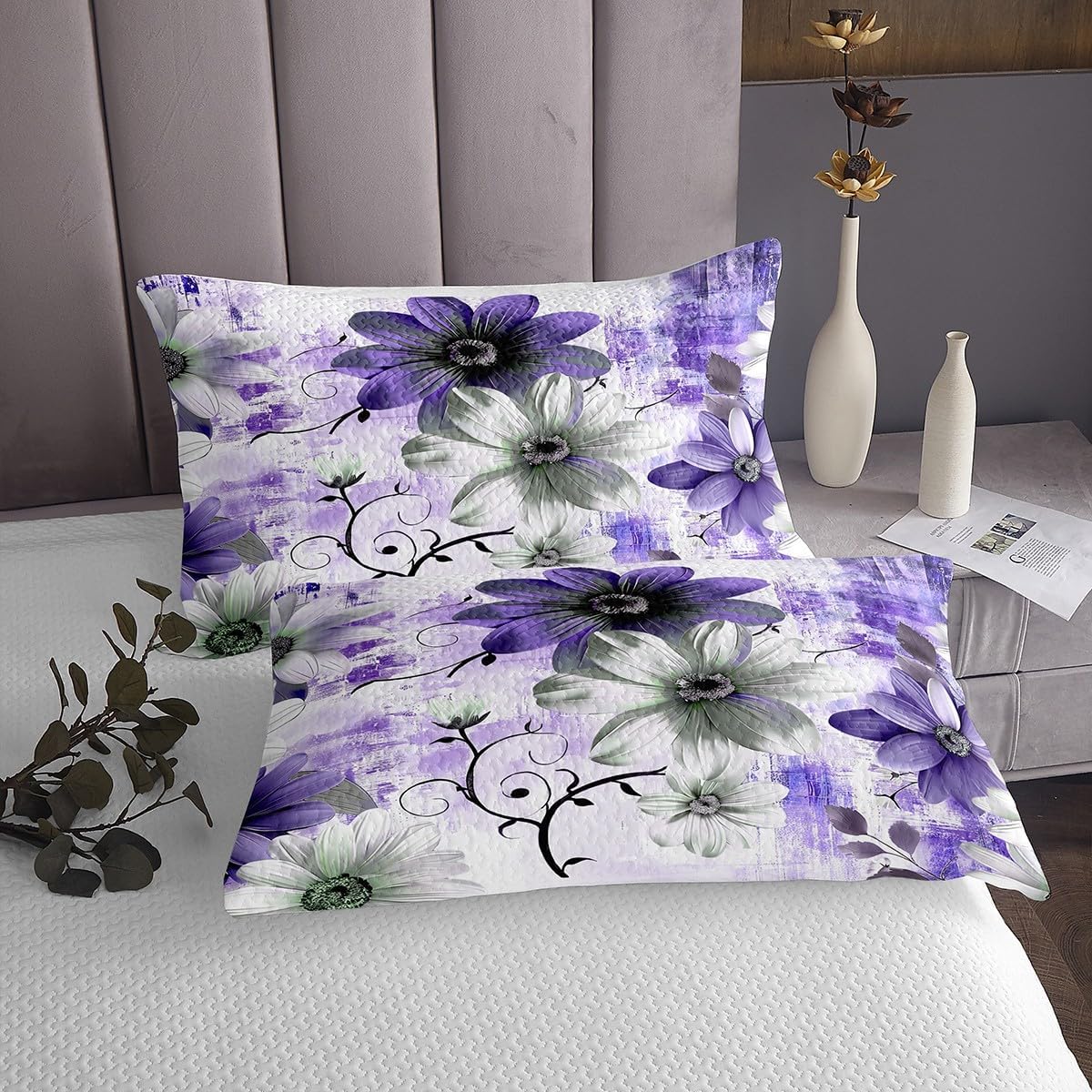 Erosebridal Chic Floral Coverlet Twin Set Purple Gradient