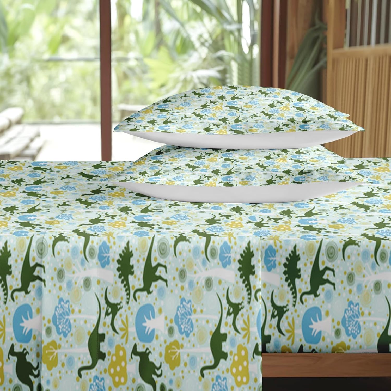Pamnest Queen Size Dinosaur Bed Sheet Set