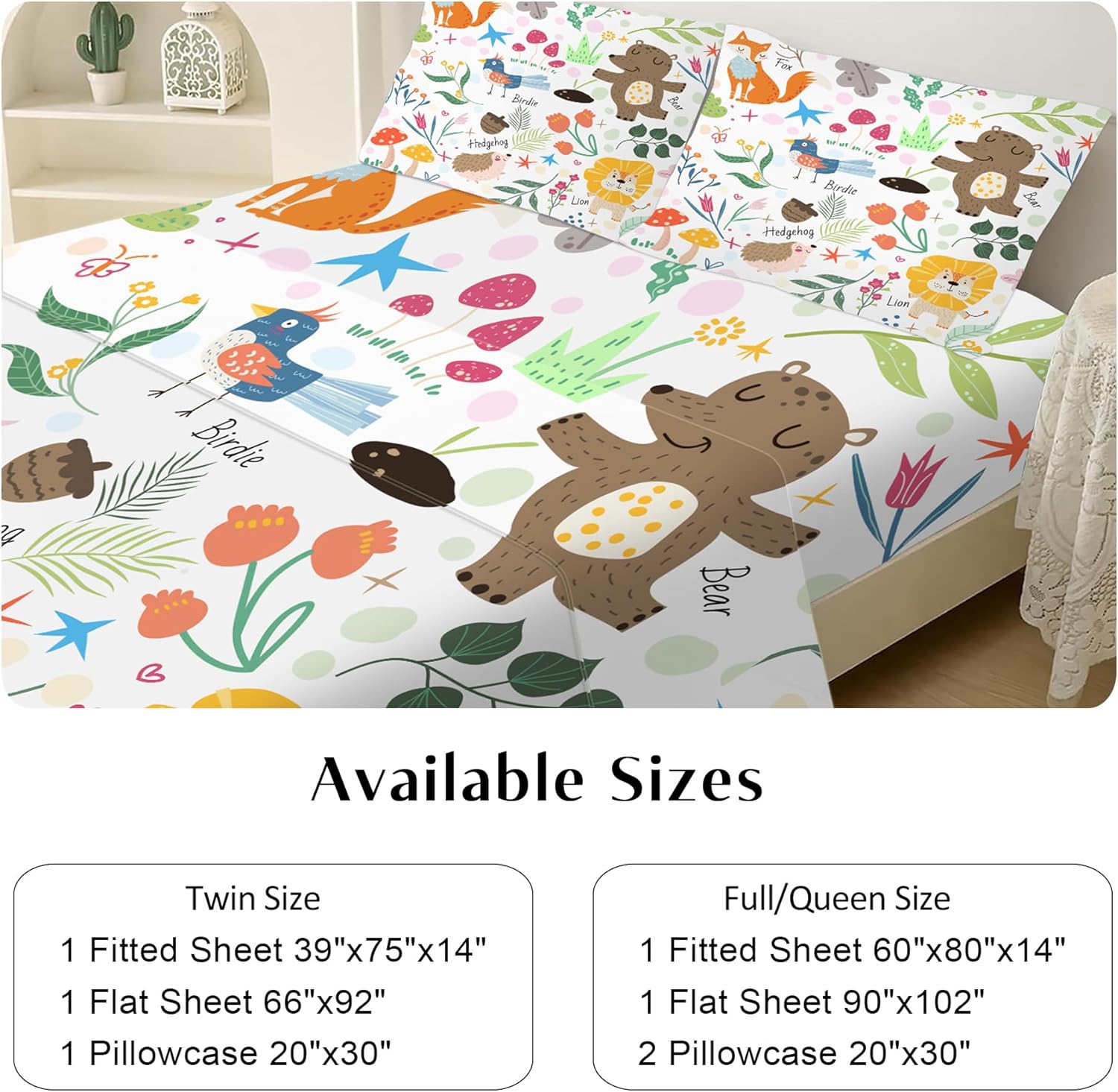 EDGZKO Queen Size Animal Print Bedding Set