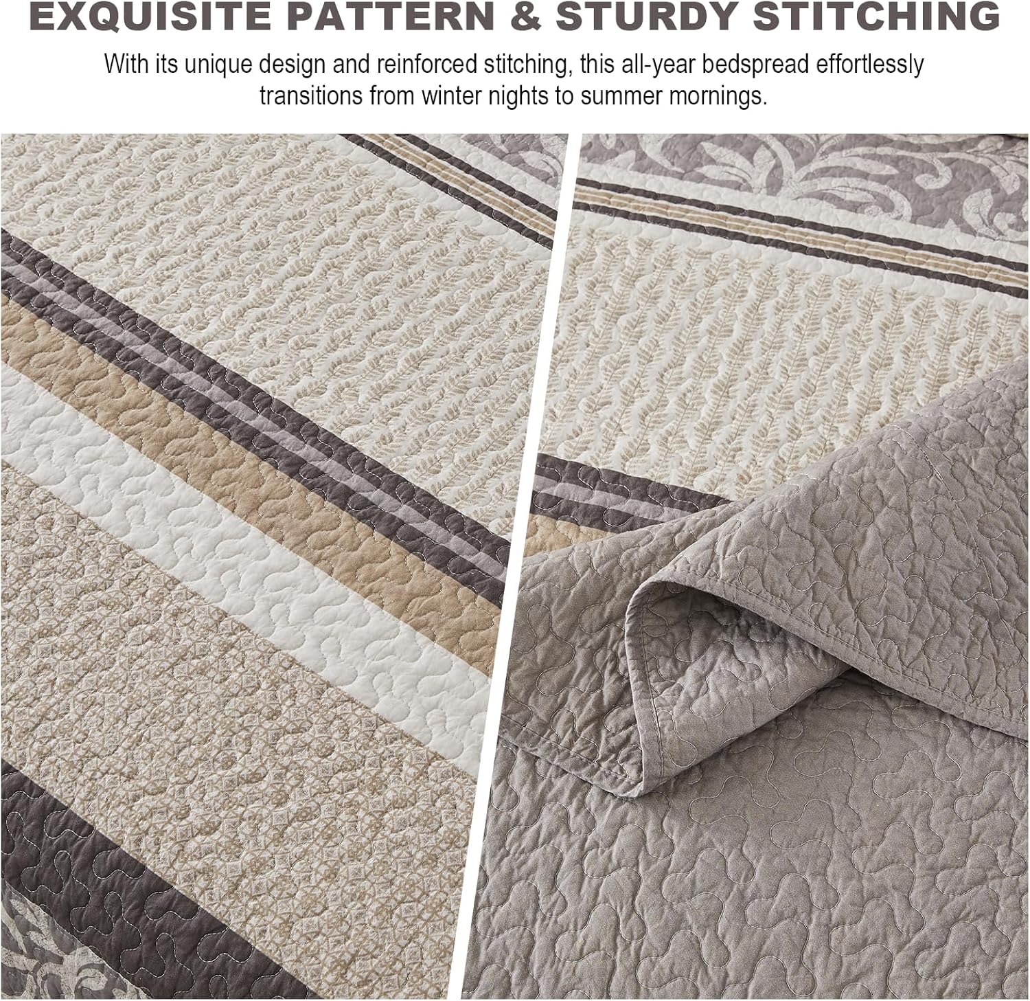 FineStichery Farmhouse King Bedspread Set 120x120