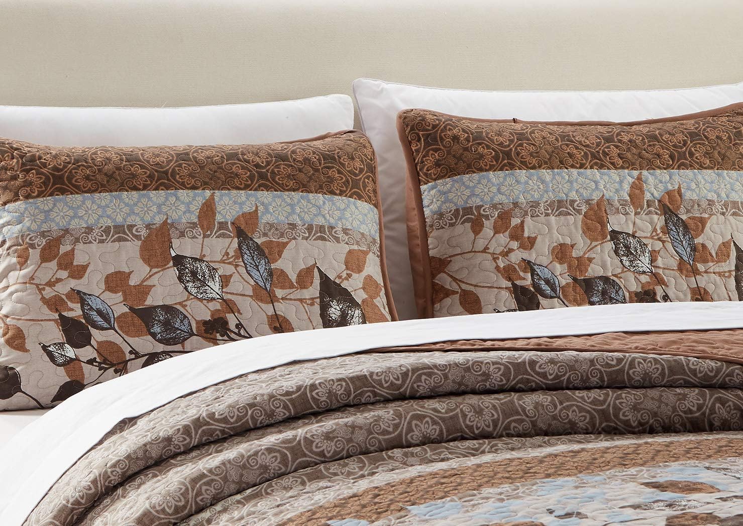 Luxury Home Quilted Reversible Coverlet Bedspread Set