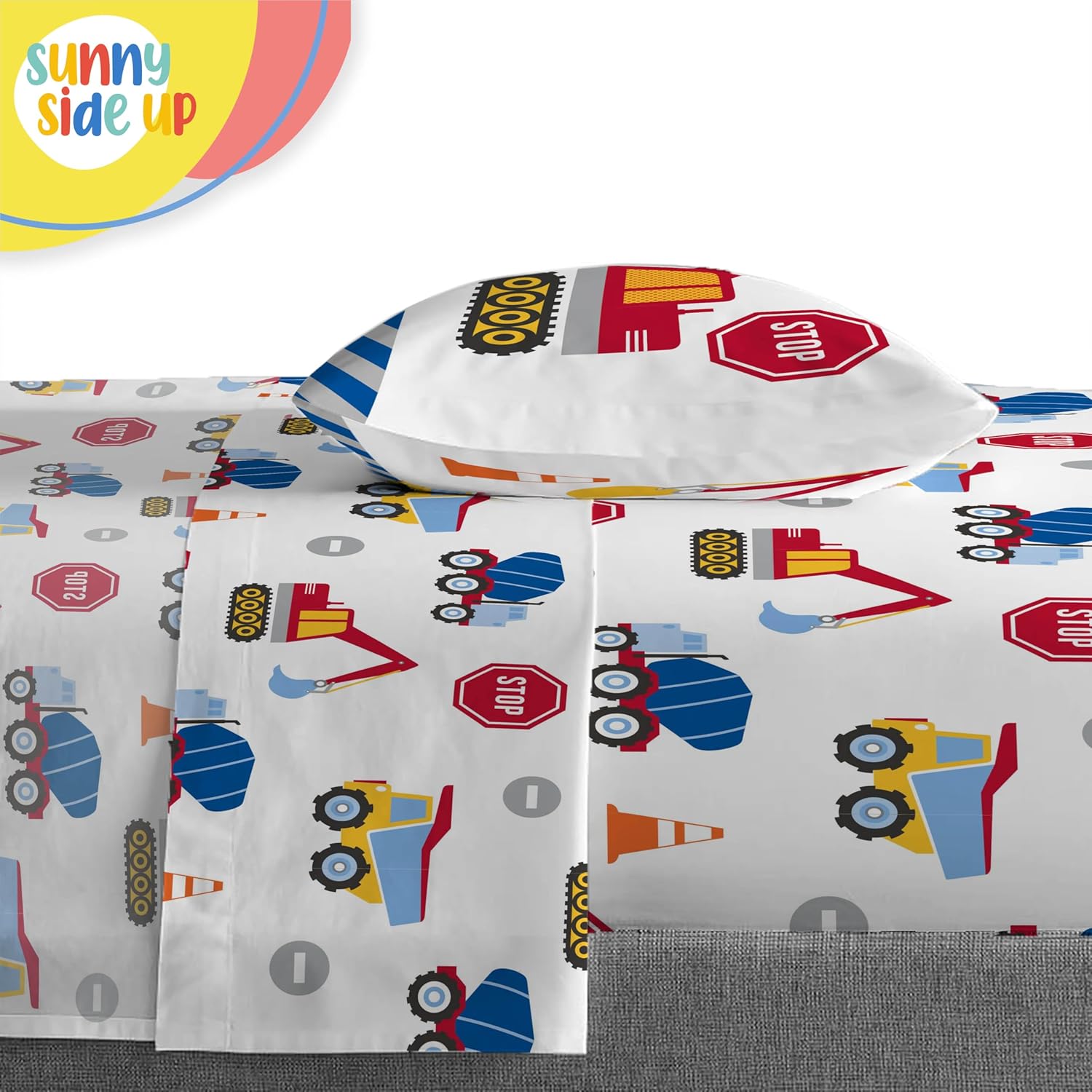 Sunny Side Up Construction Zone Twin Comforter Set