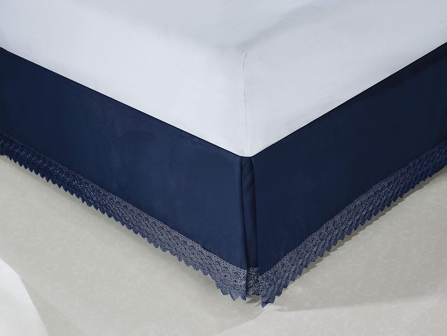 Elegant Comfort Silky-Soft Luxury Lace Fringe Dust Ruffle Bed Skirt 1