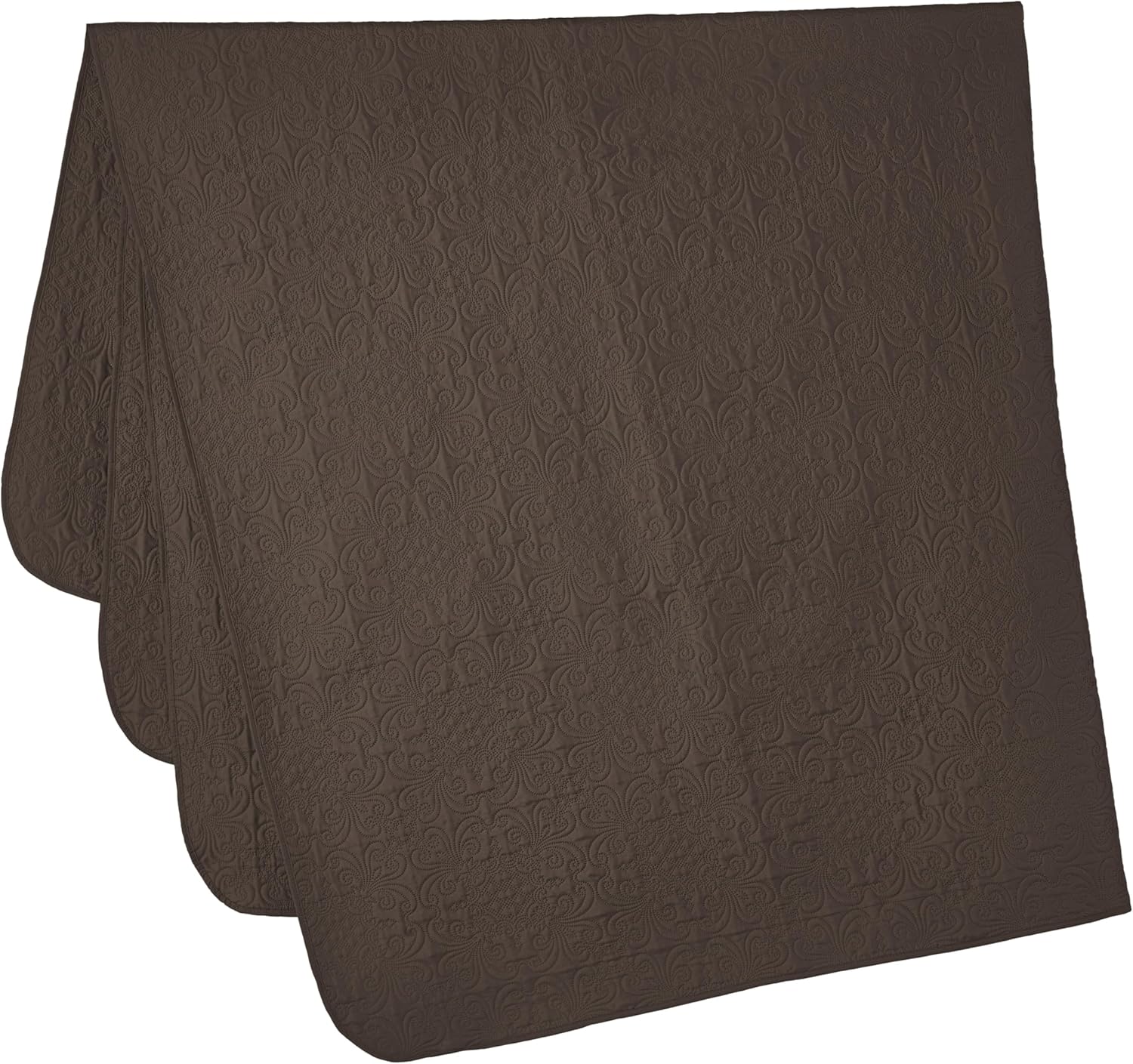 Chezmoi Luca 3-Piece Oversized Bedspread Set Queen Size Chocolate